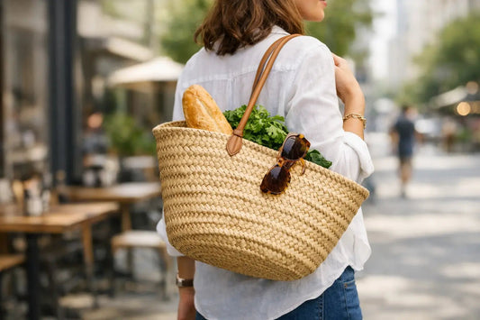 Straw Market Bag Review for Everyday Carry - Stella Frank