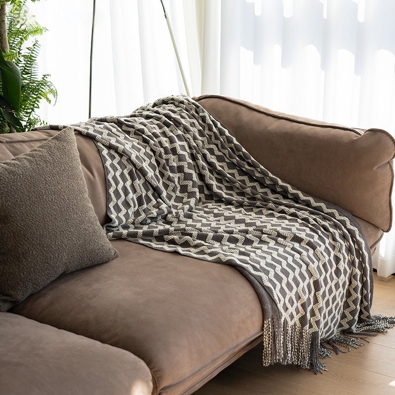 Woven Throw Blanket – Minimalist Acrylic Blanket for Cozy Living - Stella Frank