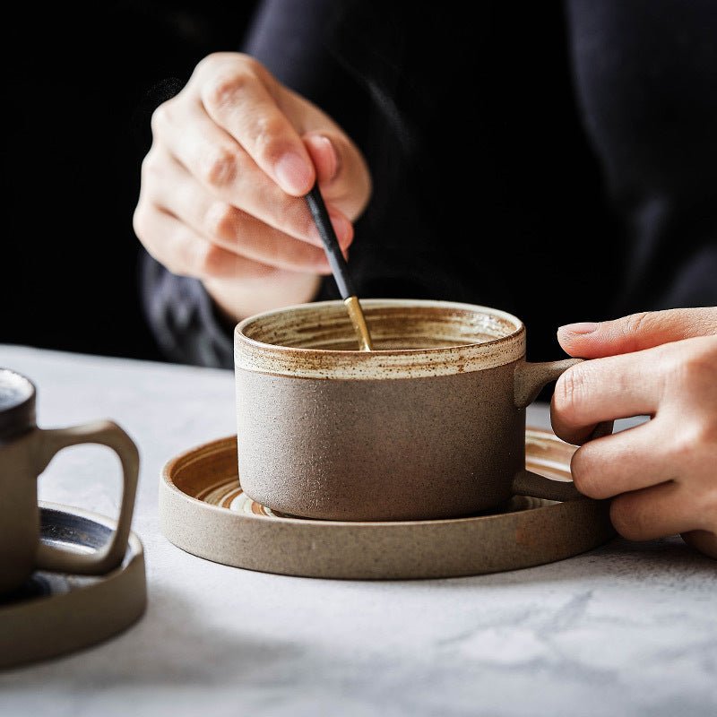 Stella Frank Stoneware Coffee Cup - Minimalist Ceramic Mug - Stella Frank