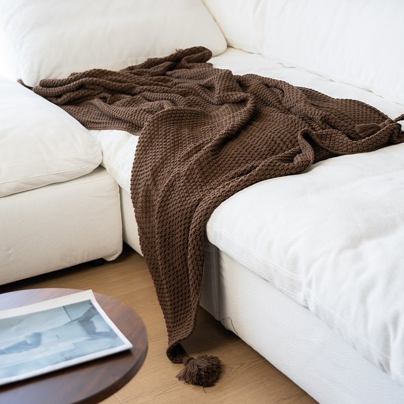 Woven Throw Blanket – Minimalist Acrylic Blanket for Cozy Living - Stella Frank
