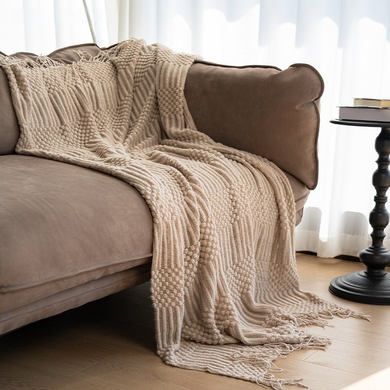 Woven Throw Blanket – Minimalist Acrylic Blanket for Cozy Living - Stella Frank