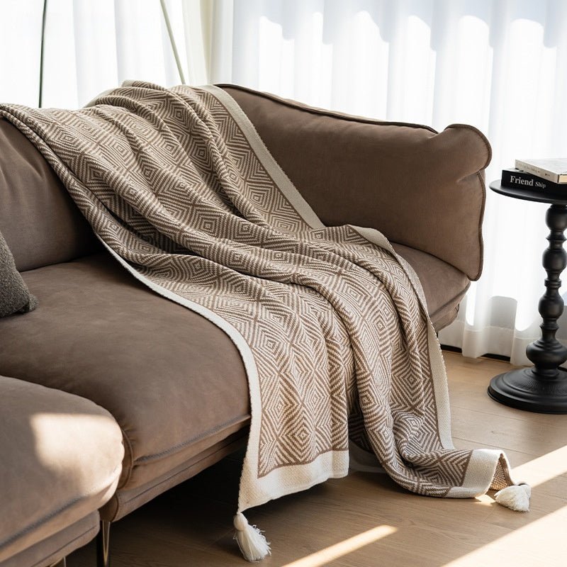 Woven Throw Blanket – Minimalist Acrylic Blanket for Cozy Living - Stella Frank
