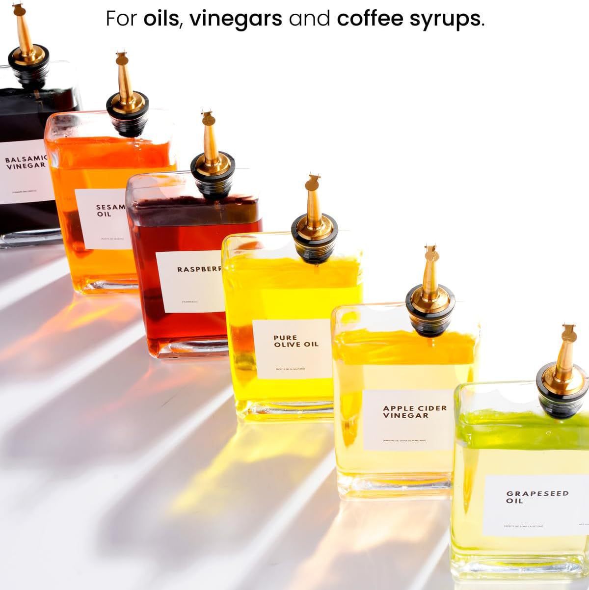 Modern Glass Pour Bottles – Kitchen Essentials - Stella Frank