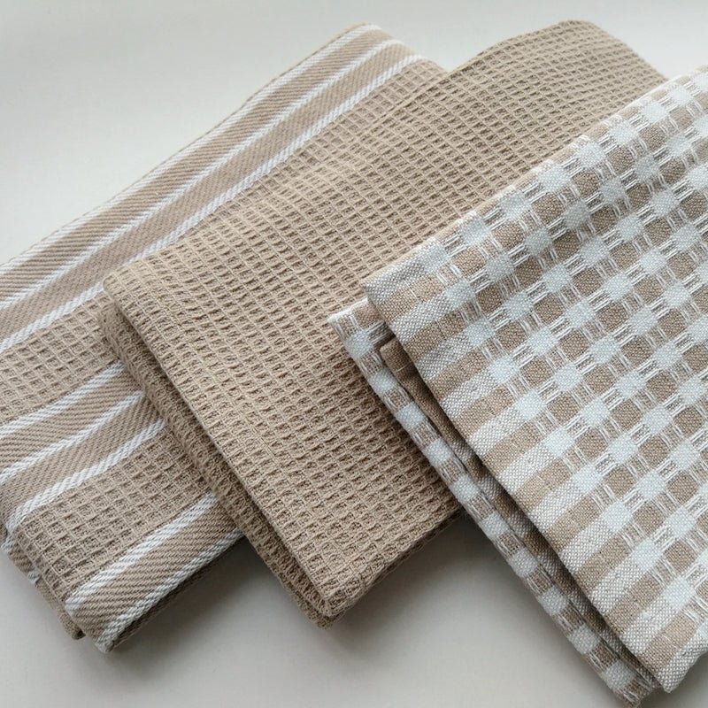 Premium Cotton Kitchen Tea Towels – 3 Pack Multi - Purpose Absorbent Cloths - Stella Frank